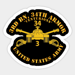 3rd Bn, 34th Armor - Centurions  - Armor Branch Sticker